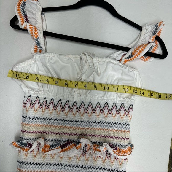 TULAROSA Size XXS White Multicolor Embroidered mini Dress - Picture 5 of 13
